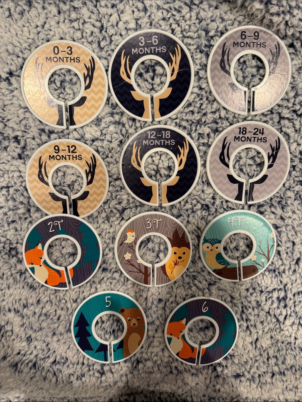 Baby Closet Dividers - Woodland Months & Sizes